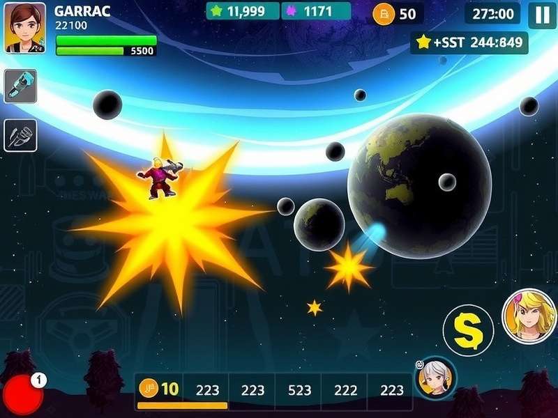 Solaris Galaxy Warriors gameplay screenshot showing space battle